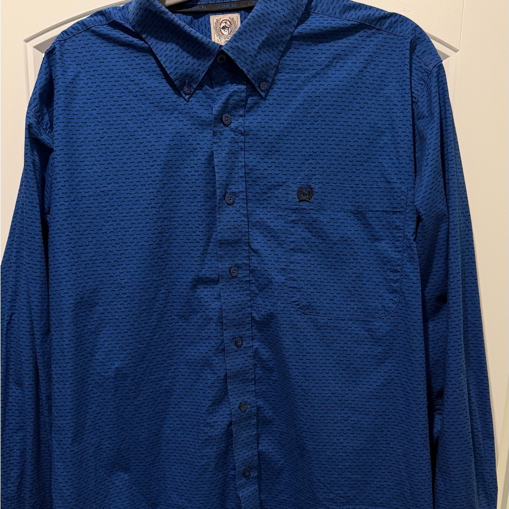 Cinch Men's Deep Blue Casual Button-Down Shirt